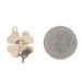 Yellow Gold Lab-Created Ruby Pearl Vintage Clover Charm - 14k Lucky Shamrock Yellow Gold Lab-Created Ruby Pearl Vintage Clover Charm - 14k Lucky Shamrock