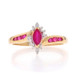 Yellow Gold Ruby Diamond Bypass Ring - 14k Marquise & Round 2.54ctw Yellow Gold Ruby Diamond Bypass Ring - 14k Marquise & Round 2.54ctw