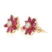 Yellow Gold Ruby Diamond Flower Halo Stud Earrings -14k Marquise 4.16ctw Pierced Yellow Gold Ruby Diamond Flower Halo Stud Earrings -14k Marquise 4.16ctw Pierced