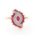 Yellow Gold Ruby Diamond Ring - 10k Marquise & Round .94ctw Swirl Yellow Gold Ruby Diamond Ring - 10k Marquise & Round .94ctw Swirl