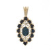 Yellow Gold Blue Sapphire Halo Pendant - 10k Oval 2.92ctw Yellow Gold Blue Sapphire Halo Pendant - 10k Oval 2.92ctw