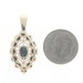 Yellow Gold Blue Sapphire Halo Pendant - 10k Oval 2.92ctw Yellow Gold Blue Sapphire Halo Pendant - 10k Oval 2.92ctw