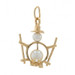 Yellow Gold Cultured Pearl Skier Pendant - 14k Bead Winter Ski Sports Charm Yellow Gold Cultured Pearl Skier Pendant - 14k Bead Winter Ski Sports Charm