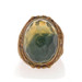 Bronze Moss Agate Cocktail Solitaire Ring - Faceted Cabochon SZ 6