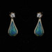 Kabana Black Opal Diamond Short Drop Earrings - Yellow Gold 14k Inlay Pierced