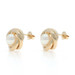 Yellow Gold Akoya Pearl Triple Circle Stud Earrings - 14k Pierced