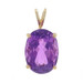 Yellow Gold Amethyst Solitaire Pendant - 14k Oval 9.10ct