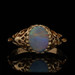 Yellow Gold Australian Opal Solitaire Ring - 10k Oval Cabochon .80ct