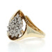 Yellow Gold Diamond Cluster Cocktail Ring - 10k Round Brilliant .25ctw Teardrop