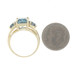 Yellow Gold London Blue Topaz Three-Stone Ring - 14k Emerald & Heart 5.20ctw