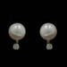 Yellow Gold Pearl Diamond Stud Earrings - 14k Pierced