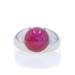 Platinum Star Ruby Diamond Men's Ring - Plat Round Cabochon 10.48ctw