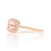 Rose Gold Morganite Diamond Halo Ring - 14k Cushion .87ctw