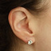 White Gold Diamond Stud Earrings - 18k Round Brilliant 3.00ctw GIA Pierced