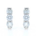 White Gold Diamond Three-Stone Hoop Earrings - 14k Round 1.51ctw Pierced
