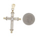 Yellow Gold Diamond Cross Pendant - 14k Round Brilliant .10ctw Faith