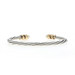 David Yurman Helena Diamond Pearl Cuff Bracelet 7" - Ster 925 Gold 18k .45ctw