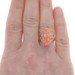 Yellow Gold Coral Edwardian Cocktail Solitaire Ring - 14k Carved Cameo Antique
