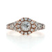 Rose Gold Diamond Halo Engagement Ring - 14k Round Brilliant .97ctw