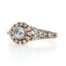 Rose Gold Diamond Halo Engagement Ring - 14k Round Brilliant .97ctw
