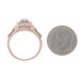Rose Gold Diamond Halo Engagement Ring - 14k Round Brilliant .97ctw
