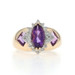 Yellow Gold Amethyst Amethyst Diamond Halo Ring - 14k Marquise 1.86ctw