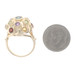 YellowGold Blue Topaz Amethyst Peridot Sputnik Cluster Cocktail Ring 14k 2.21ctw