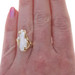 Yellow Gold Biwa Pearl Diamond Ring - 14k