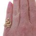 Yellow Gold Lab-Created Ruby Vintage Serpent Bypass Ring 14k Rd .12ctw Snake Sz5