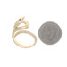 Yellow Gold Lab-Created Ruby Vintage Serpent Bypass Ring 14k Rd .12ctw Snake Sz5