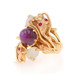 Yellow Gold Star Ruby Lab-Created Ruby Vintage Asian Dragon Ring 14k 12.02ctw