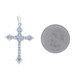 White Gold Blue Sapphire Diamond Cross Pendant - 14k Round .71ctw Faith