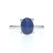 White Gold Lab-Created Lindy Star Sapphire Vintage Solitaire Ring 14k Cab 1.75ct