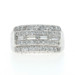 White Gold Diamond Retro Cluster Cocktail Band 14k Baguette & Single .74ctw Ring