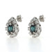 White Gold Sapphire Diamond Halo Stud Earrings - 14k Pear 3.00ctw Teardrop