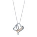 White Gold Diamond Mom Heart Duo Necklace 18" - 10k Single .10ctw Family Love