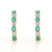 Yellow Gold Emerald Diamond Curved Drop Earrings - 10k Round .42ctw Pierced