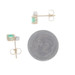 Yellow Gold Emerald Diamond Stud Earrings - 14k Oval .85ctw Pierced