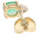 Yellow Gold Emerald Diamond Stud Earrings - 14k Oval .85ctw Pierced