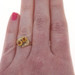 Yellow Gold Glass Vintage Two-Stone Ring - 10k Round Floral
