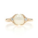 Yellow Gold Pearl Diamond Ring - 14k
