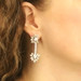 White Gold Diamond Dangle Earrings - 18k Marquise 8.88ctw Floral Pierced