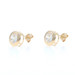Yellow Gold Cubic Zirconias Stud Earrings - 14k Round 1.50ctw Pierced