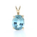 Yellow Gold Swiss Blue Topaz Solitaire Pendant - 14k 3.50ct