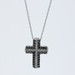 White Gold Black Diamond Cross Necklace 20" - 10k Rd .33ctw Faith Treated