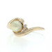 Yellow Gold Pearl Diamond Bypass Ring - 10k