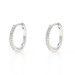 White Gold Diamond Huggie Hoop Earrings - 14k Round Pierced