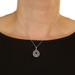 White Gold Sapphire Diamond Halo Necklace 16" -14k Pear & Round 2.58ctw Teardrop