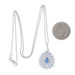 White Gold Sapphire Diamond Halo Necklace 16" -14k Pear & Round 2.58ctw Teardrop