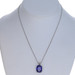 White Gold Tanzanite Solitaire Pendant Necklace 17" - 18k Cushion 15.32ct